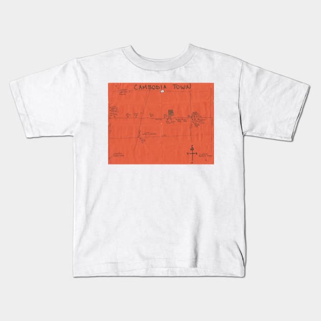 Cambodia Town Kids T-Shirt by PendersleighAndSonsCartography